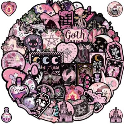 2 X 50 Stück Gothic Aufkleber, Gotisch Aufkleber Sticker Set Stücke, Gothic Stil Graffiti Aufklebers, wasserdichte Aufkleber, für Laptop Motorrad Skateboard Koffer, Teenager und Erwachsene von Qxwuyazbryl